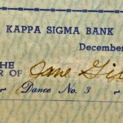 Vintage 1936 Kappa Sigma Fraternity Bank Dance Assignment Junior Prom Check