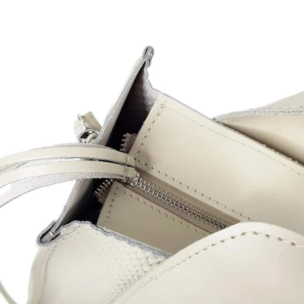 COACH Borsa a mano donna in pelle intrecciata borsa a tracolla da donna avorio tote bag goffrata