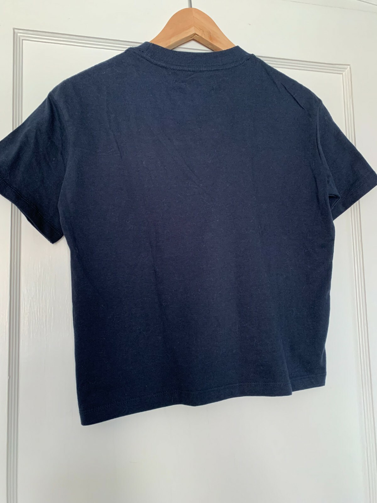 NWT Madewell x Dickies® Flocked Logo Crop Tee XS navy blue cotton t-shirt J.CREW image 8