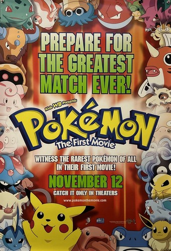 POKEMON THE FIRST MOVIE Original One Sheet Movie Poster - 1999