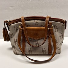 Dooney & Bourke Shoulder Bag Classic Monogram Handbag Red Zipper Double Strap