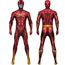 The Flashpoint Cosplay Flash Jumpsuit Barry Allen Costume 3D Bodysuit Halloween