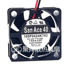1 PCS  SANYO Fan 109P0424K703 DC24V 0.08A 40 40 15mm 2 wire cooling fan