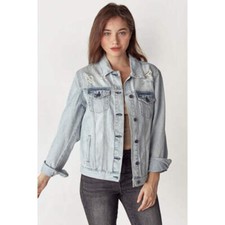 RISEN Distressed Button Up Jacket