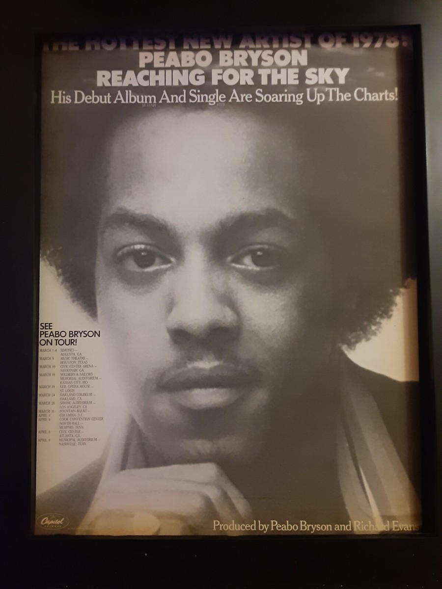 Peabo Bryson Reaching For The Sky Rare Original Promo Poster Ad