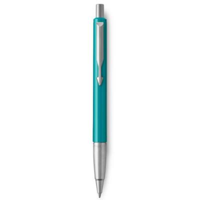 Parker Vector   Ballpoint Pen Teal & Chrome Accents   Black Ink  New 