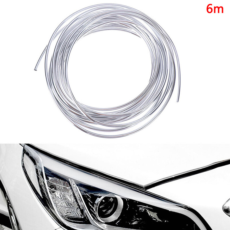 1 Roll 6M Car Door Moulding Strip Chrome Car Body Door Edge Moulding