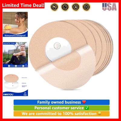 25Pack Freestyle Bandage for Libre 3 Sensor Covers Waterproof 14 Days Overpat...