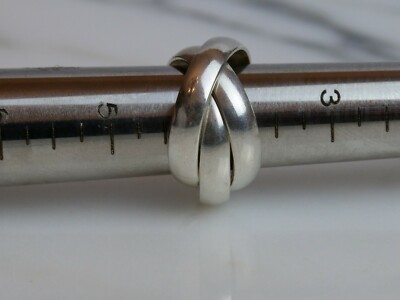925 Sterling Silber Ring drei in einem verschränkten Stück Unikat Handarbeit Gr. 4