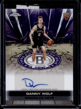 2025-26 Topps Chrome Danny Wolf Auto Rookies RC Purple Refractor #/75 Nets