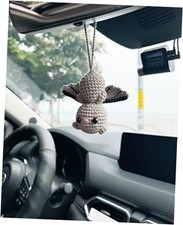 Bunny Crochet American Flag Car Rear View Mirror Holder, Cute Car Cute Fly Bat