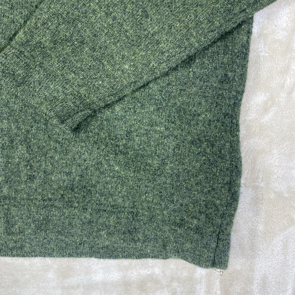 Vintage Structure 100% New Wool Sweater Mens XL Green Blue Shetland Crew Neck - Image 4 of 4