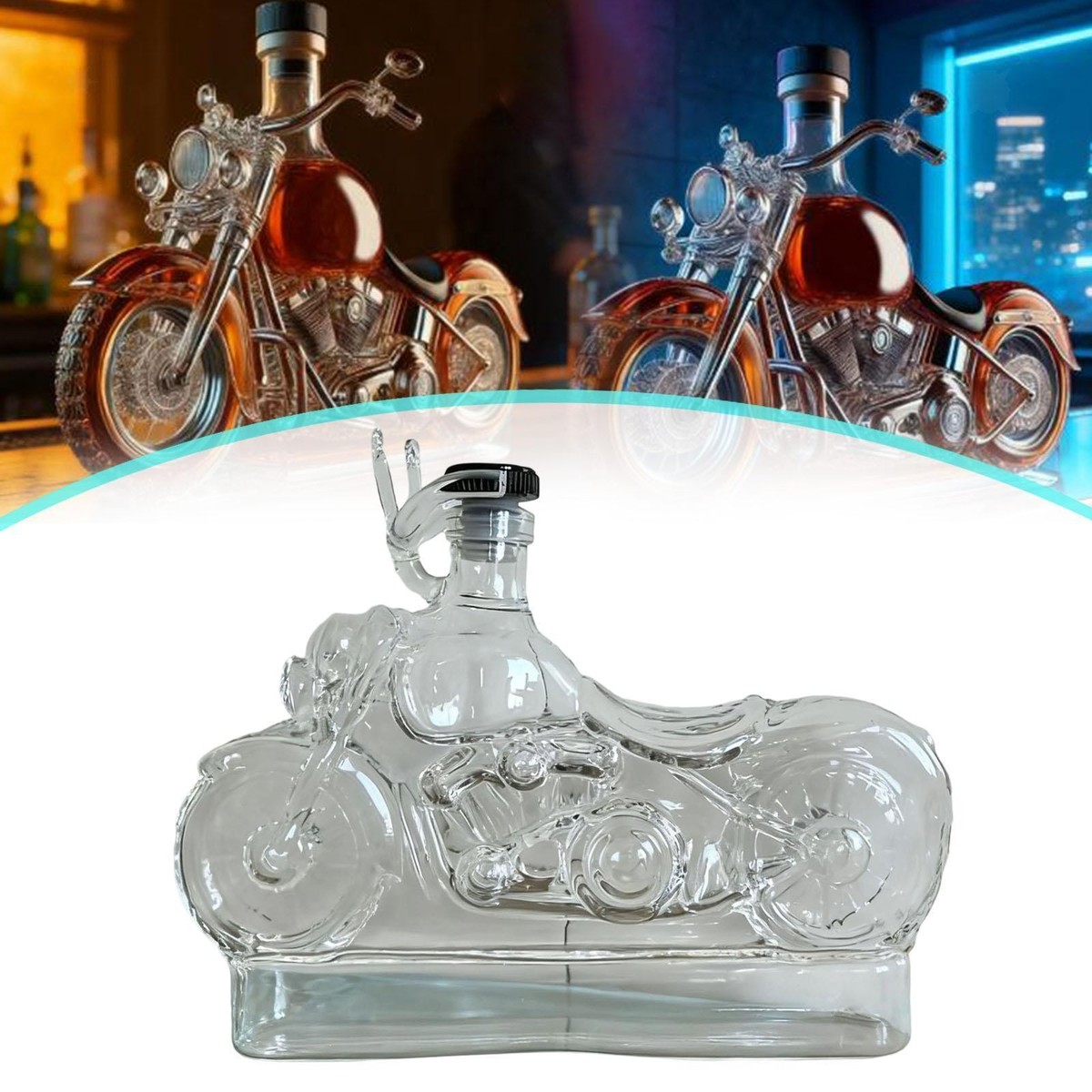 Carafe à Décanter Moto En Verre - Distributeur De Liqueur Drôle Et Créative Pour Amateurs De Moto