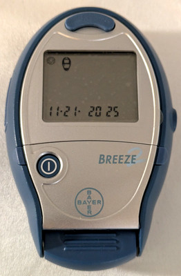 Bayer Ascensia Breeze 2 Blood Glucose Meter with New Battery
