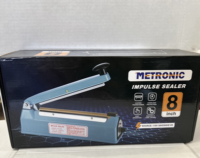 METRONIC Impulse Sealer 8 inch, Manual Heat Sealer Machine for Plastic Bags