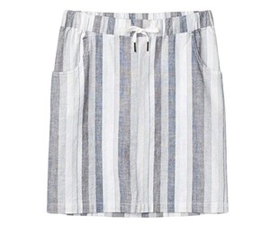 Aventura Women’s Piper Cotton Stripe Skirt in Blue Gray Stingray Size Medium