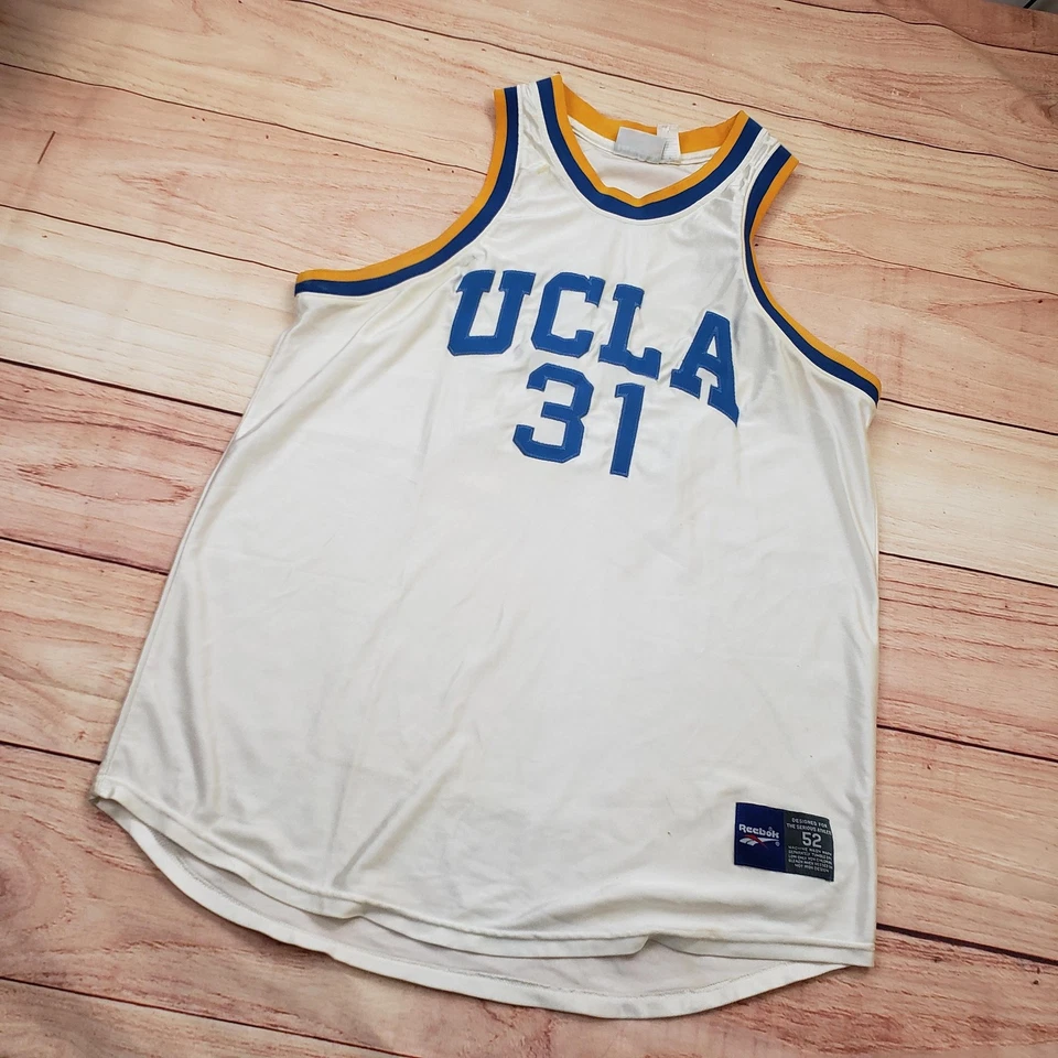 复古加州大学洛杉矶分校棕熊队球衣男式 XL 白色蓝色大学篮球锐步 90 年代 — 第 2/4 张图片