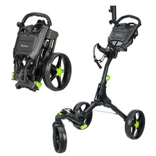 GC03 360 Rotating 3 Wheel Foldable Golf Pull Cart for Golf Clubs,Carries Umbr...