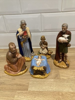 Vintage Keramik Krippenfiguren - Holland Form 80er Jahre 5 Figuren - sehr guter Zustand