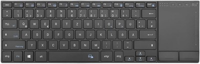 Rii Tastatur kabellos Schwarz Touchpad Bluetooth 2.4G QWERTZ Office Laptop TV
