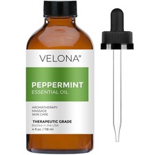 Peppermint Essential Oil by Velona 0.5 - 32 Fl Oz Therapeutic Grade Aromatherapy