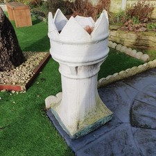 Antique Painted Terracotta Crown Or King Topped Chimney Pot Garden Planter