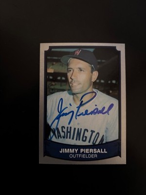 JIMMY PIERSALL Washington Senators Autographed Pacific Legends Card