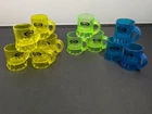A&W Root Beer Plastic Mini Mugs Vintage Shot Glasses Blue Yellow Green 12