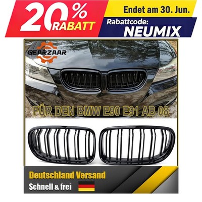Nieren Grill Doppelsteg passend für BMW 3er E90 E91 LCI 2008-12 Glanz DE