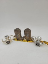 Vintage Texas Salt Pepper Shakers Lot Cowboy Boots Teapots Western Souvenir