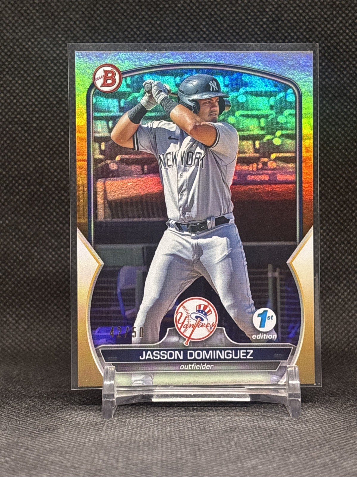 2023 Bowman 1st Edition- Jasson Dominguez #BPPF-18 Gold Foil /50