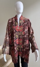100 Silk Reversible Kantha Jacket, One Size