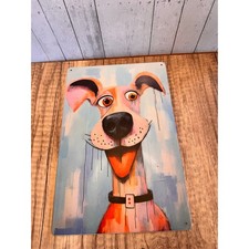 Puppy Dog Metal Sign Dog Lover Gift Decor Gift Idea Pink Rescue Dog FAST SHIP