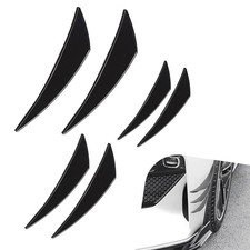 Car Spoiler Canards Kit, PVC Front Bumper Lip Splitter Canards, 6 PCS Black