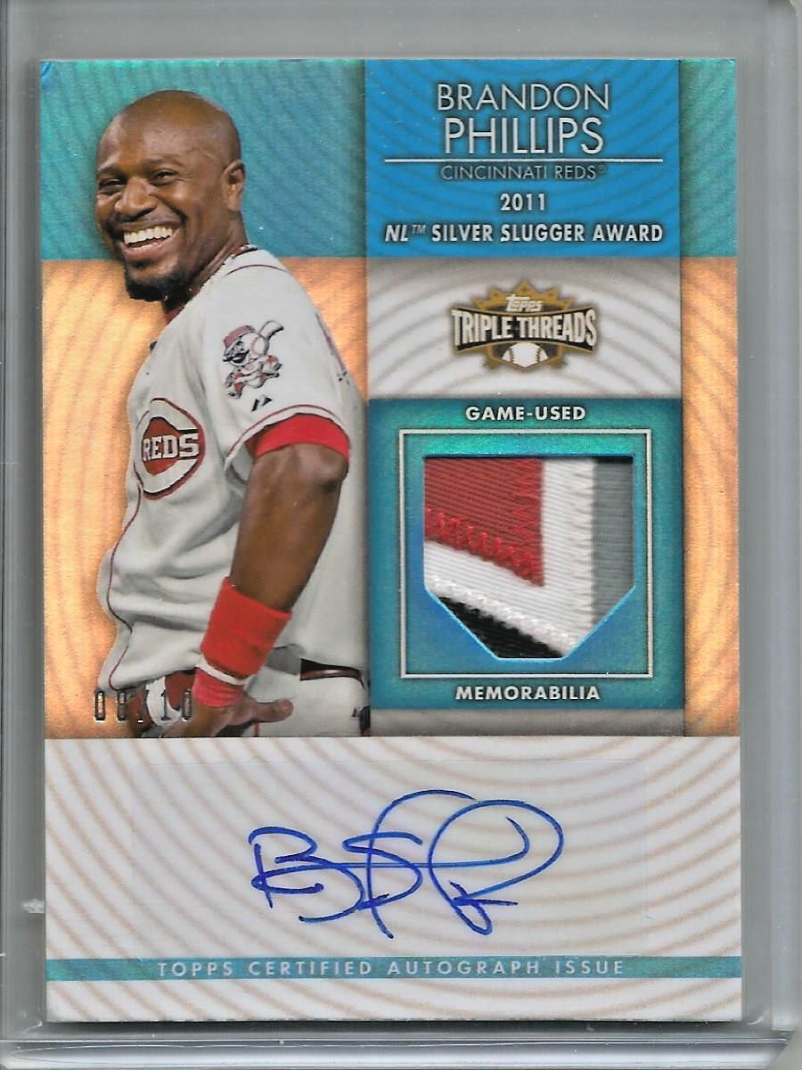 Brandon Phillips 2012 Triple Threads Autograph Game Used Jersey Patch #8/10