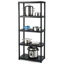 5-Tier Storage Shelving Freestanding Rack Multi-Use 36"L X 18"W X 73"H Black