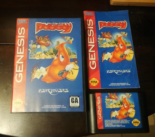 Puggsy (Sega Genesis, 1993) CIB Complete in Box, Tested and Working!