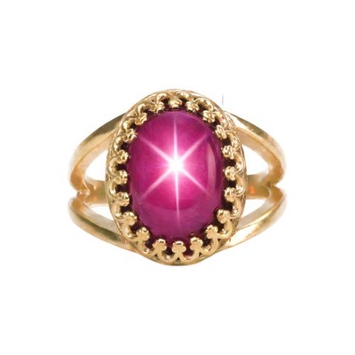 Lindy Pink Star Ruby Ring 925 Sterling Silver, 6 Rays Star Sapphire Ring