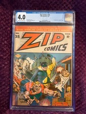 Zip Comics #35 CGC 4.0 1st app. Ginger Snapp WWll March 1943 Rare Golden Age