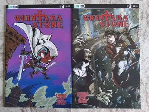 Quintara Stone #3 + #3 C Variant Set 1st Print VF/NM  Keen Spot Comics