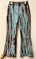 Lands' End Flare Pants Brown  Blue Girls Size 10 NWOT