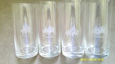 Set 4 bicchieri incisi Ralph Lauren Crystal Polo Scene Iced Tea HighBall