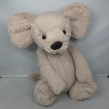 Brandneu ohne Etikett Jellycat - Bashful Mouse - Medium Plüschtier Kuscheltier 12 Zoll nicht mehr produziert beige Ratte