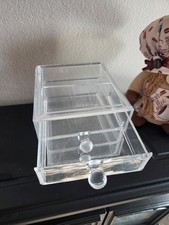 Clear Plastic Stackable Drawer Box Organizer, Pull-Out Drawer, Freestanding