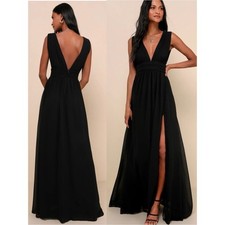 NWT Lulu’s Heavenly Hues Black Maxi Dress Bohemian Whimsigoth Chic Sizes XS & L