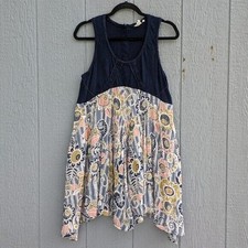 Lilka Anthropologie Floral Mini Dress Sleeveless Sm Lightweight Flowy Scoop Neck