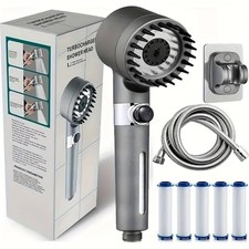 Soffione Doccia Alta Pressione, Soffione Doccia Portatile con 5 Filtri, Tubo da 1,5m