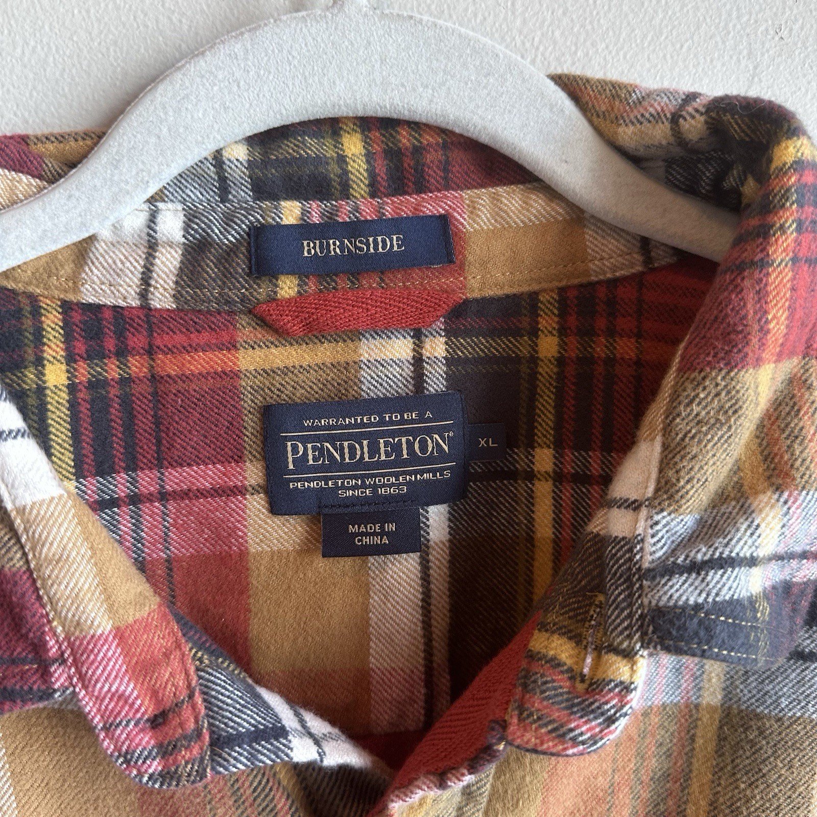 Pendleton Burnside Doublebrushed Red Plaid Flanne… - image 3