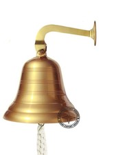 6 Inch Yellow Antique Wall Mounted Hanging Nautical Ships Bell Solid Aluminum SA