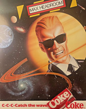 Vintage  Max Headroom Coca-Cola Poster "C-C-C-Catch the Wave" New Coke Ad NOS
